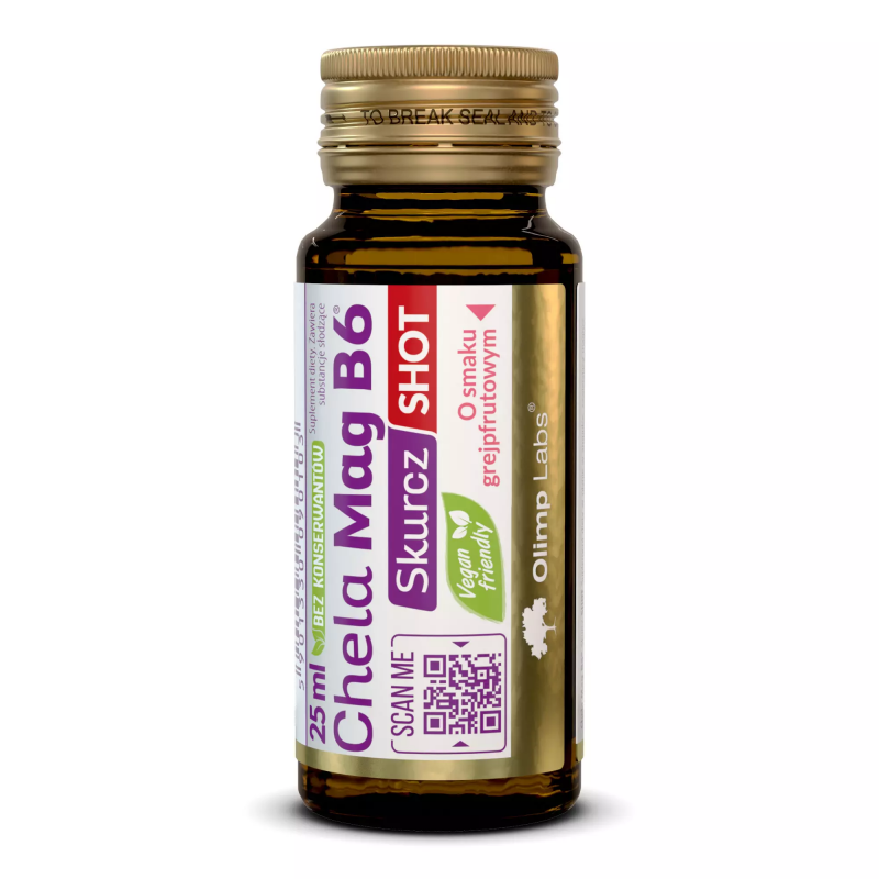 Olimp Chela-Mag B6 Skurcz Shot z magnezem SOK o smaku grejpfrutowym ampułka, 25 ml