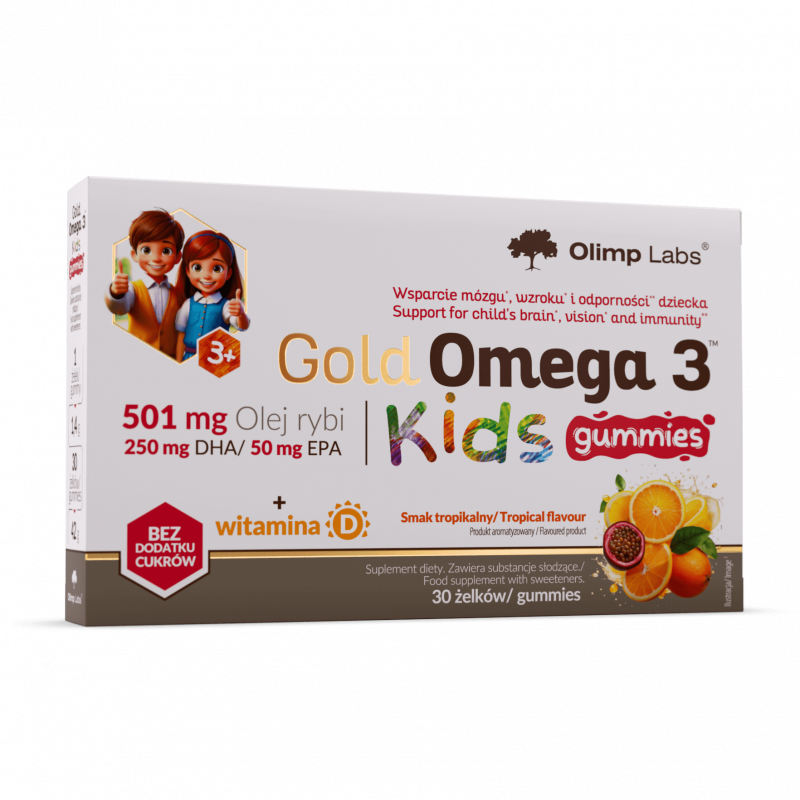 Olimp Gold Omega 3 Kids Gummies żelki o smaku tropikalnym, 30szt.