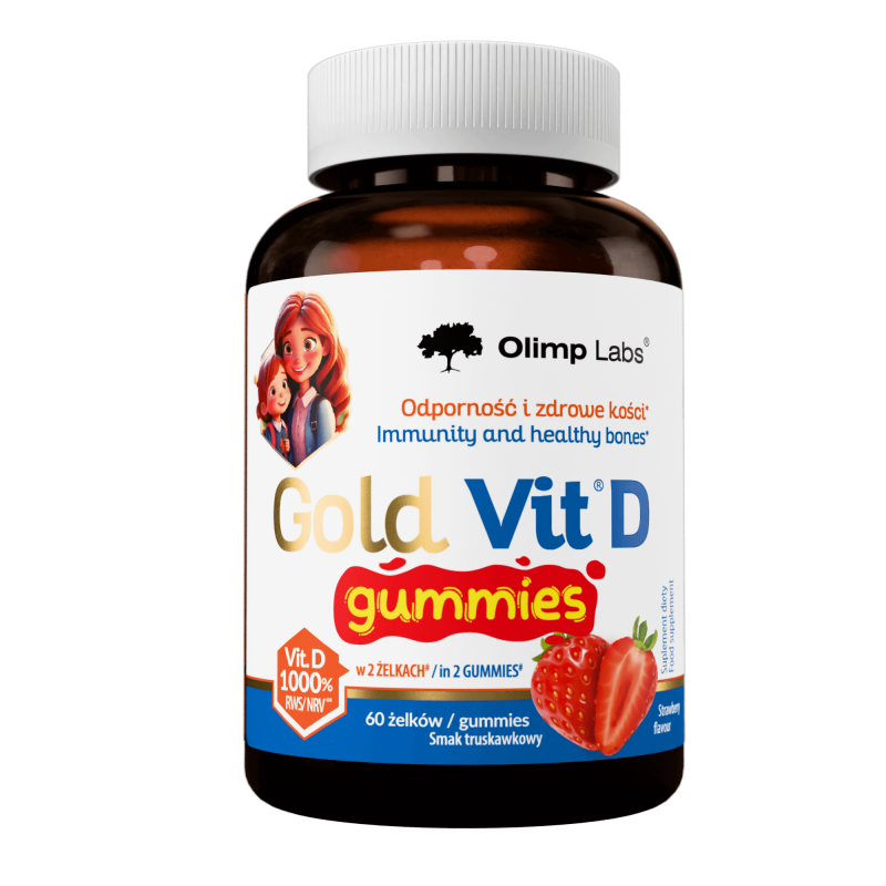 Olimp Gold-Vit D Gummies żelki o smaku truskawkowym, 60 szt.