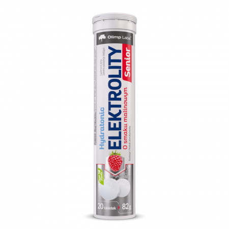 Olimp Hydratonic Elektrolity Senior tabletki musujące o smaku malinowym, 20 szt.