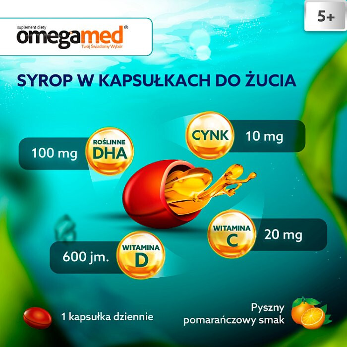 Omegamed Odporność 5+ syrop w kapsułkach do żucia, 30 szt.