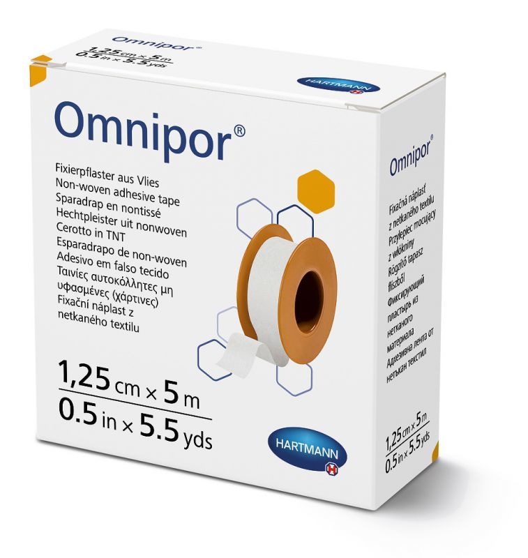 OMNIPOR  Plaster hipoalergiczny z białej włókniny 5m x 1,25mm 1 szt.