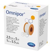 OMNIPOR Plaster hipoalergiczny z białej włókniny 5m x 2,5mm 1 szt.