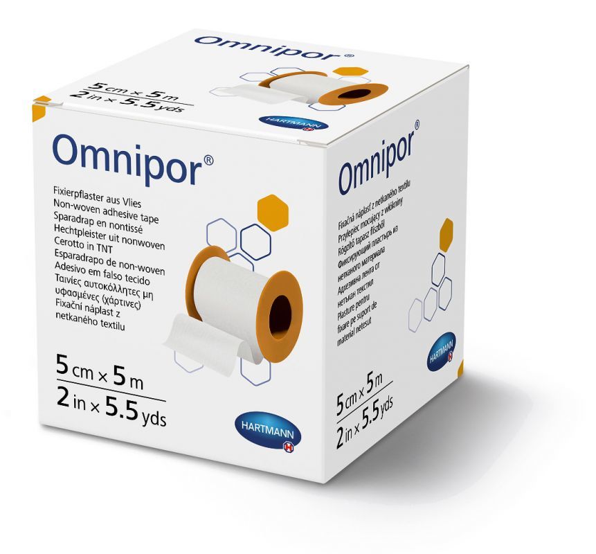 OMNIPOR Plaster hipoalergiczny z białej włókniny 5m x 5cm 1 szt.