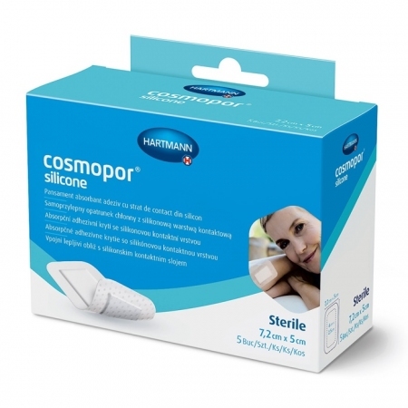 Opatrunek COSMOPOR Silicone 7,2 cm x 5 cm 5 szt.