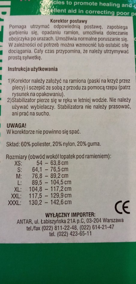 OPPO 2075  Korektor postawy rozmiar XL 1 szt.