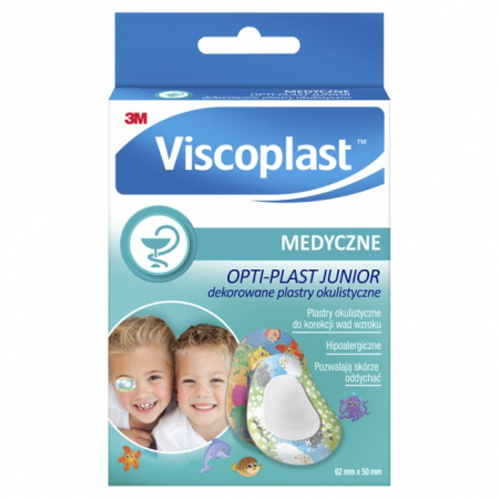 OPTI-PLAST JUNIOR Plastry okulistyczne dekorowane 62 x 50mm 10 szt.