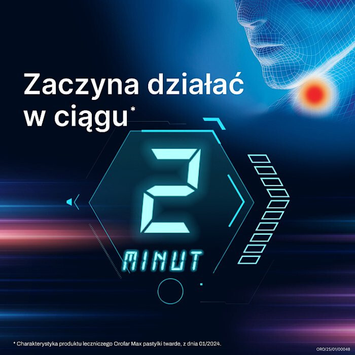 Orofar Max (smak miętowy) 30 pastylek do ssania