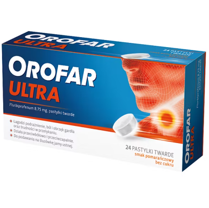 Orofar Ultra 8,75 mg pastylki twarde o smaku pomarańczowym, 24 szt.
