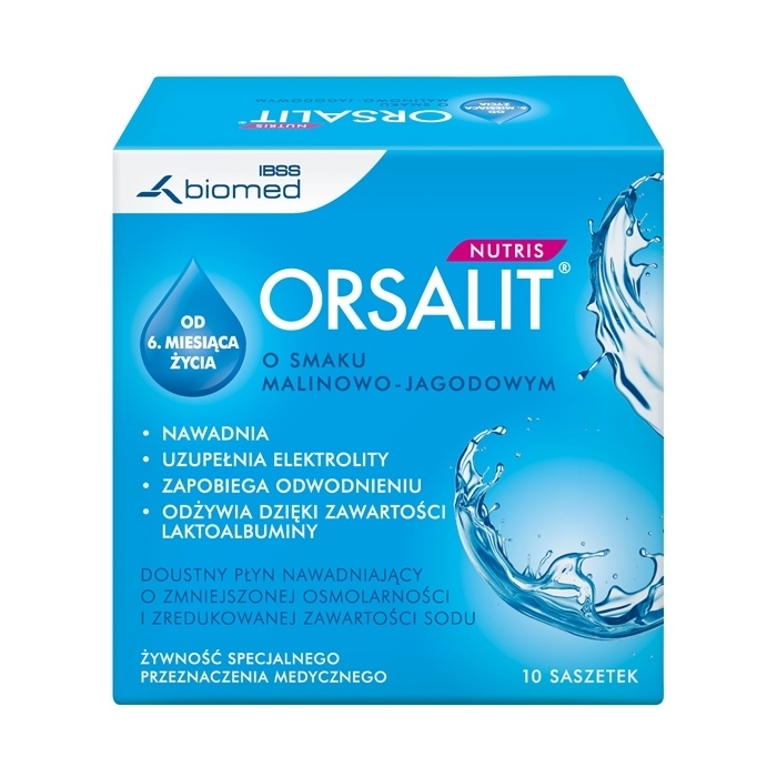 Orsalit nutris (smak malinowo-jagodowy) 10 saszetek z proszkiem do sporządzenia roztworu