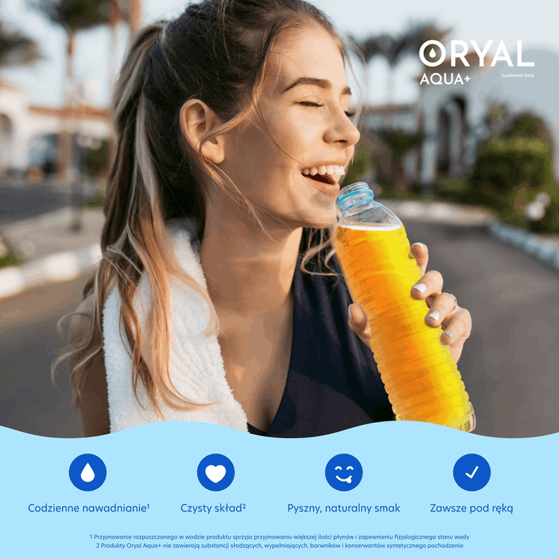 Oryal Aqua+ saszetki o smaku mango-marakuja, 14 szt.