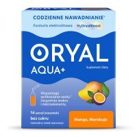 Oryal Aqua+ saszetki o smaku mango-marakuja, 14 szt.