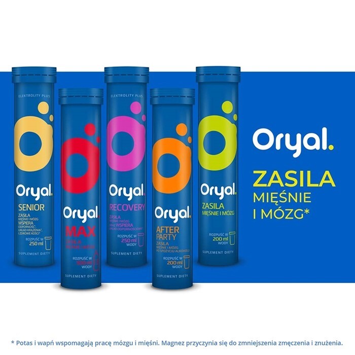 Oryal Senior tabletki musujące z elektrolitami, 20 szt.