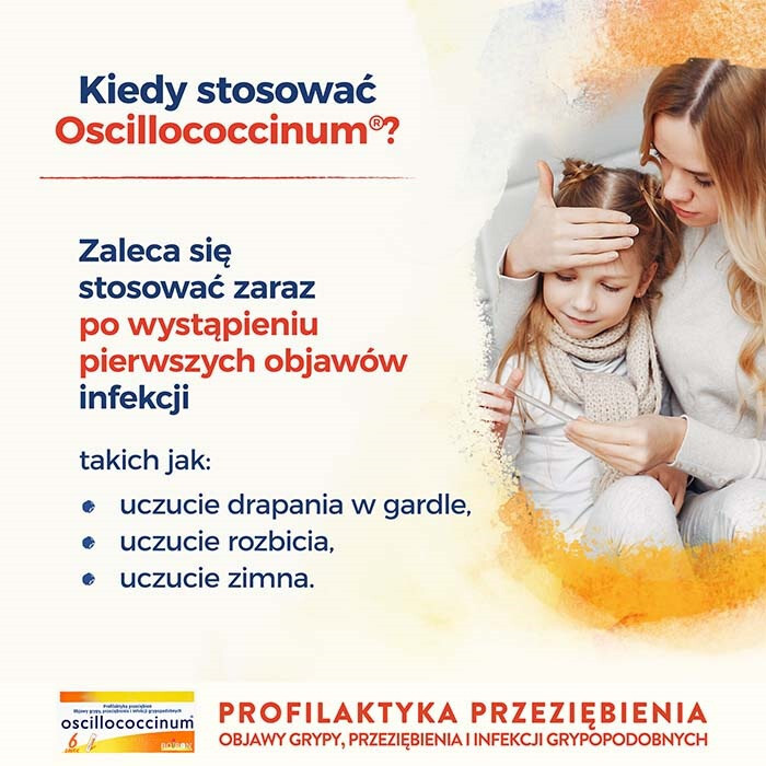 Boiron Oscillococcinum granulki na objawy przeziębienia i grypy, 6 dawek