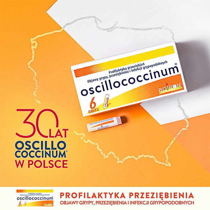 Boiron Oscillococcinum granulki na objawy przeziębienia i grypy, 6 dawek