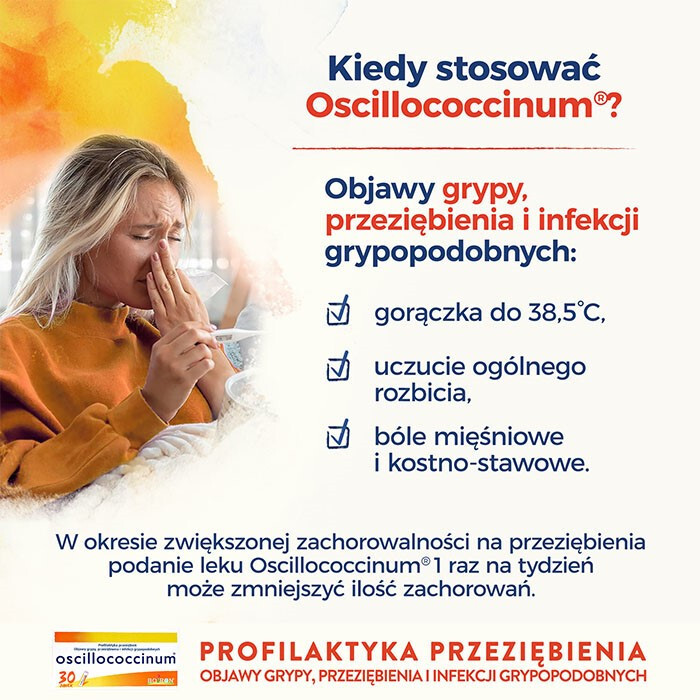 Boiron Oscillococcinum granulki na objawy przeziębienia i grypy, 30 dawek
