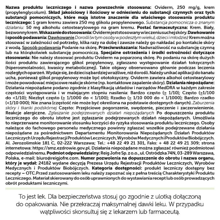 Oviderm krem 250mg/g  100g