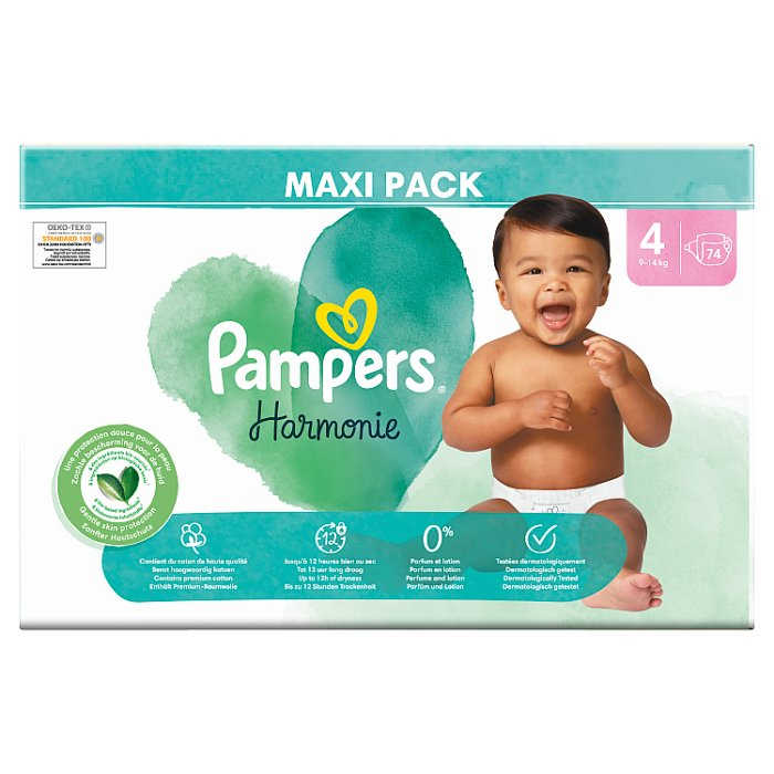 Pampers Harmonie 4 Maxi (9-14 kg), 74 szt.