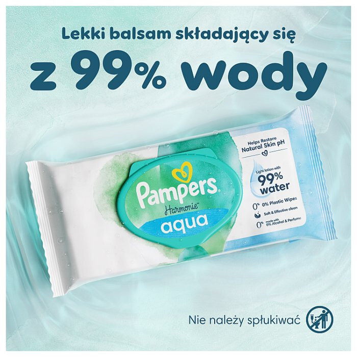 Pampers Harmonie Aqua chusteczki nawilżane dla dzieci, 24 x 48 szt.