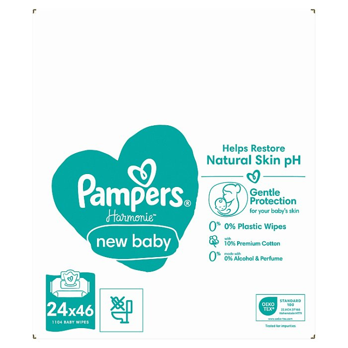Pampers Harmonie New Baby chusteczki nawilżane, 24 x 46 szt.