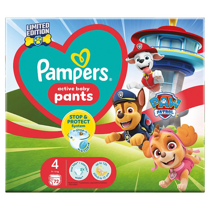 Pampers Pants 4 Psi Patrol (9-15 kg), 72 szt.