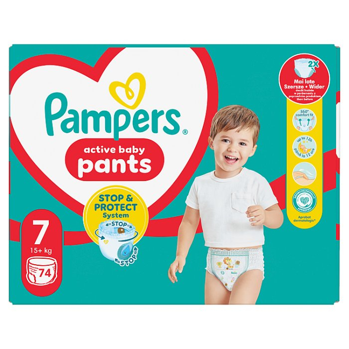 Pampers Pants 7 pieluchomajtki rozmiar XXL (17kg+), 74 szt.