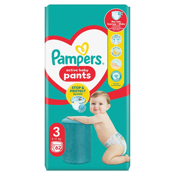 Pampers Pants Midi 3 pieluchomajtki rozmiar (6-11kg), 62 szt.