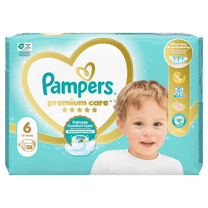 Pampers Premium Care 6 Junior pieluchy rozmiar XL (13 kg+), 38 szt.