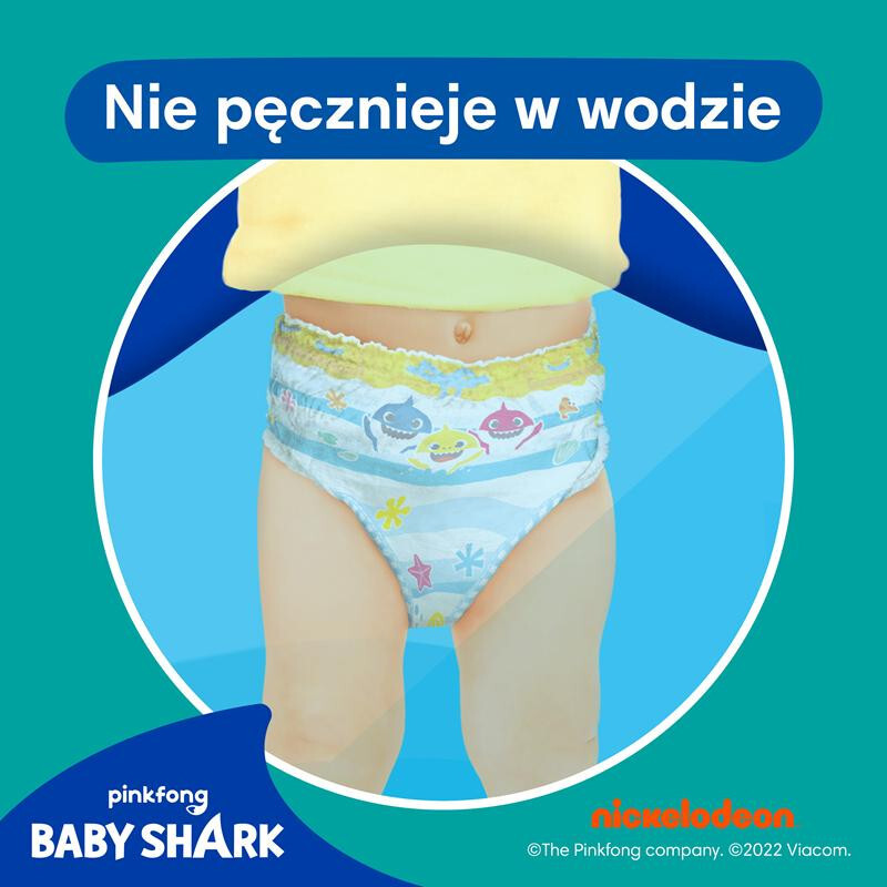 Pampers Splashers Baby Shark 4 pieluchomajtki do pływania (9-15 kg), 11 szt.