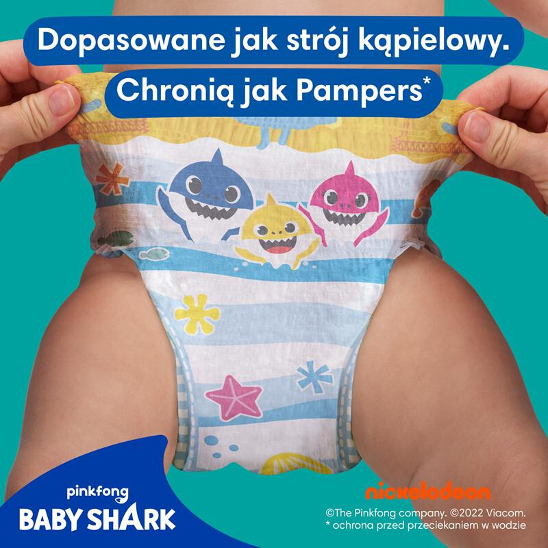 Pampers Splashers Baby Shark 4 pieluchomajtki do pływania (9-15 kg), 11 szt.