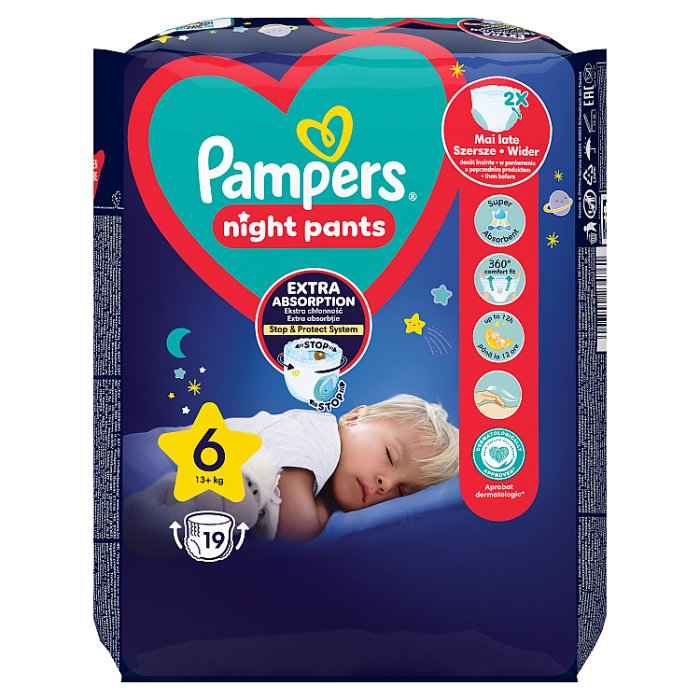 Pampers VP Night Pants ExLarge 6 19 sztuk