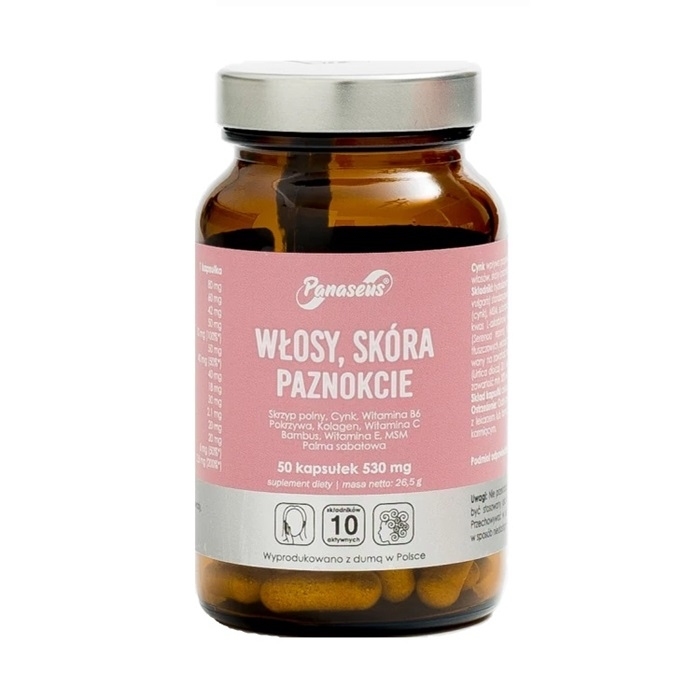 Panaseus Włosy skóra paznokcie kapsułki, 50 szt.