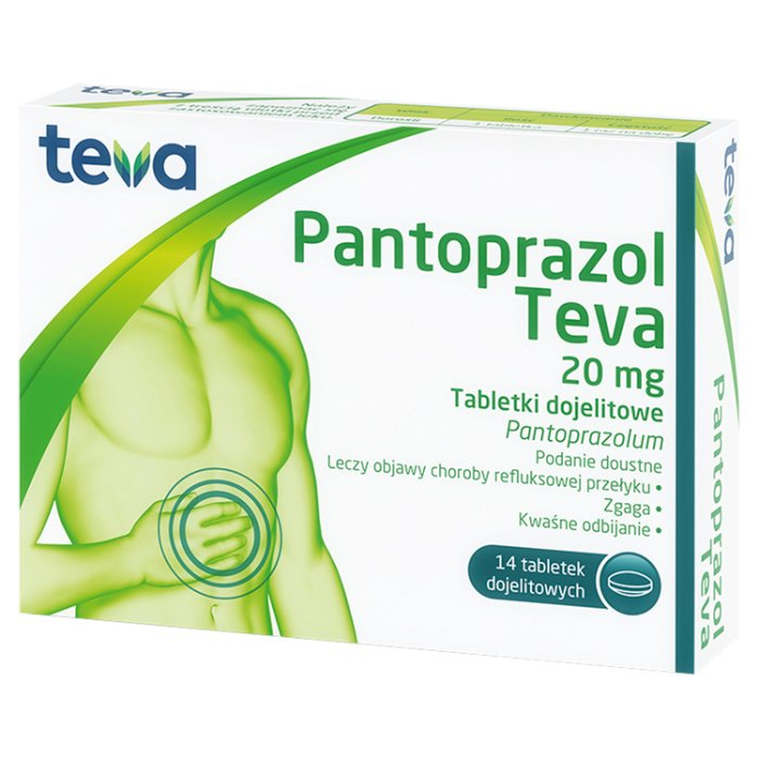 Pantoprazol Teva 20 mg 14 tabletek dojelitowych