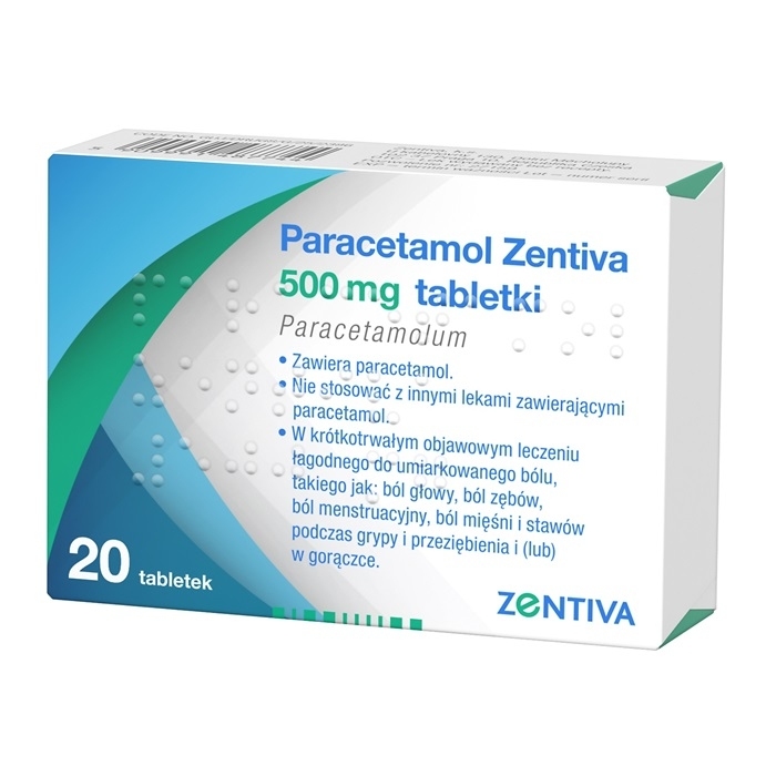 Paracetamol Zentiva 500 mg 20 tabletek