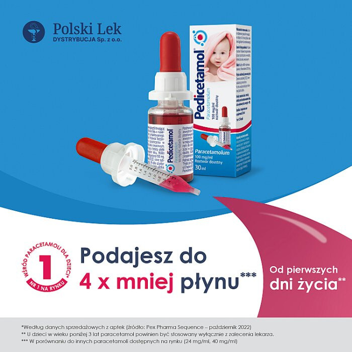 Pedicetamol roztwór 30 ml / Gorączka u dzieci