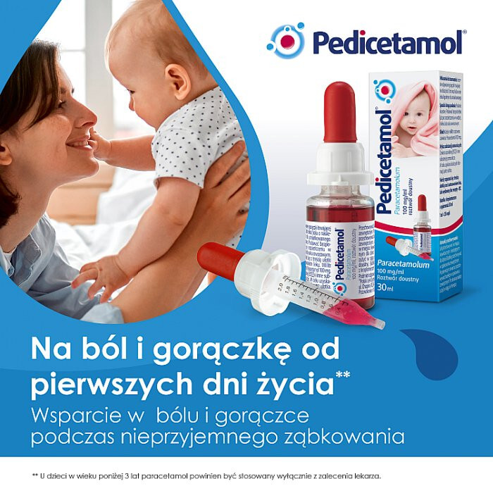 Pedicetamol roztwór 30 ml / Gorączka u dzieci