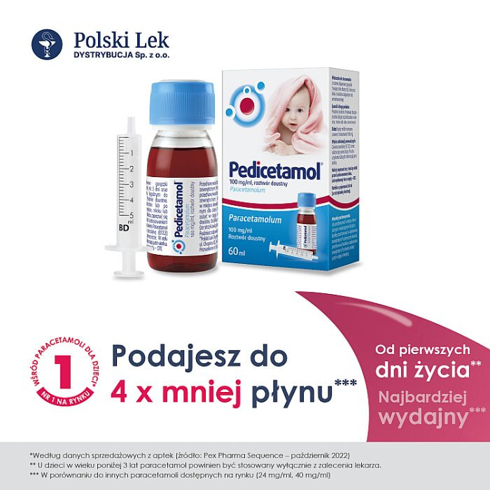 Pedicetamol roztwór 60 ml / Gorączka u dzieci