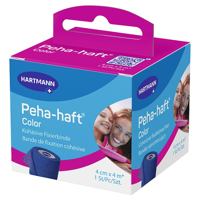 Peha-haft Color Blue Opaska podtrzymująca 4 cm x 4 m