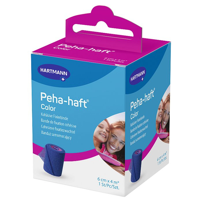 Peha-haft Color Blue Opaska podtrzymująca 6 cm x 4 m