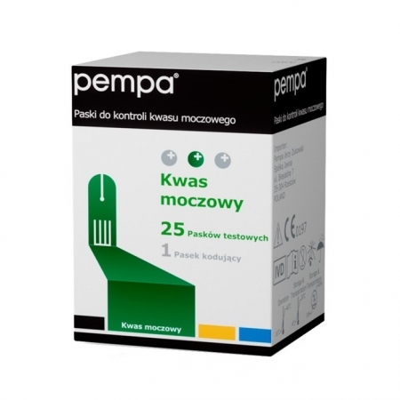 Pempa paski do kontroli kwasu moczowego, 25 szt.