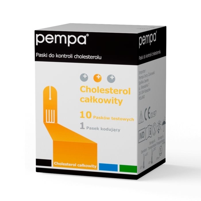 Pempa paski do pomiaru poziomu cholesterolu we krwi, 10 szt.