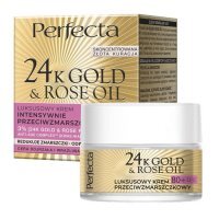 Perfecta 24K Gold & Rose Oil Luksusowy krem 80+ przeciwzmarszczkowy, 50 ml