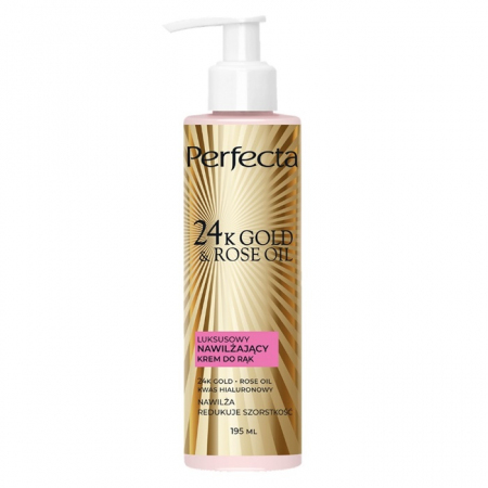 Perfecta 24k Gold & Rose Oil luksusowy nawilżający krem do rąk, 195 ml
