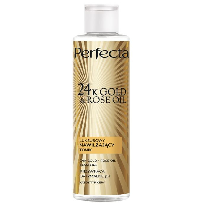 Perfecta 24k Gold Rose Oil Luksusowy tonik nawilżający, 200 ml