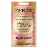 Perfecta 24K Gold & Rose Oil Maska do twarzy regenerująca przeciwzmarszczkowa, 8 ml