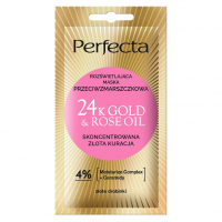 Perfecta 24K Gold & Rose Oil Maska do twarzy rozświetlająca przeciwzmarszczkowa, 8 ml
