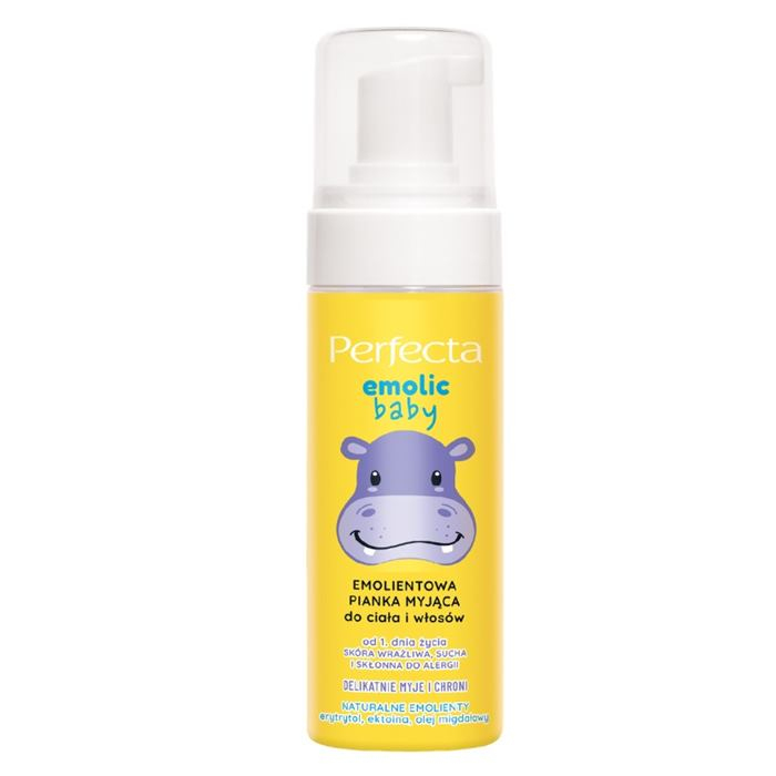 Perfecta Emolic Baby emolientowa pianka myjąca do ciała i włosów, 160 ml