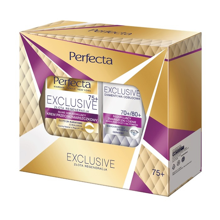 Perfecta Exclusive Zestaw 75+ krem przeciwzmarszczkowy, 50 ml + krem pod oczy, 15 ml