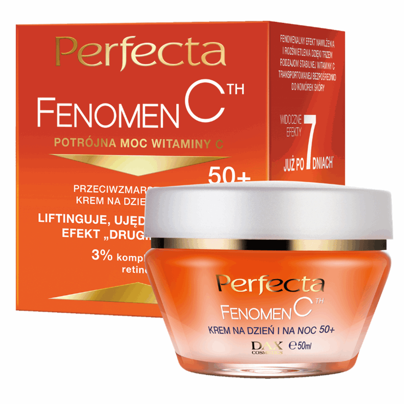 Perfecta Fenomen C Przeciwzmarszczkowy krem do twarzy na dzień i na noc 50+, 50 ml