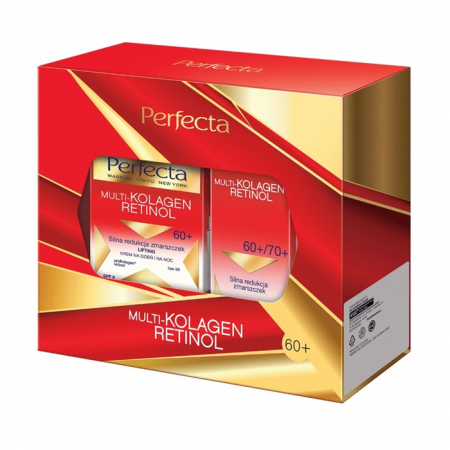 Perfecta Multikolagen Retinol Zestaw 60+ krem na dzień i na noc, 50 ml + krem pod oczy i na okolice ust, 15 ml